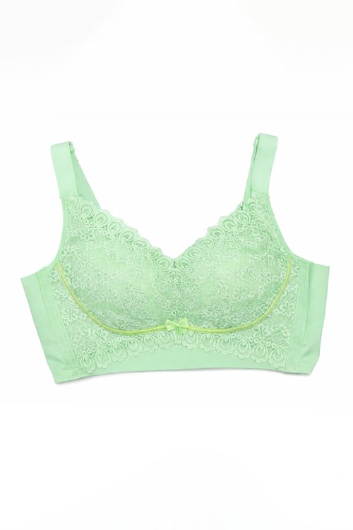 Elegant Wireless Lace Bra – Full Coverage Comfort Bra for Daily Wear
