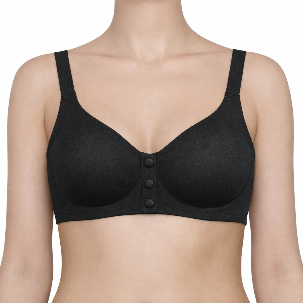 Front Button Seamless Comfort Bra for Women | Wire-Free, Lightly Padded Maternity & Yoga Bra with Full Coverage